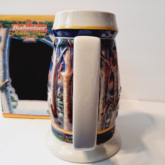 BUDWEISER 2000 Holiday STEIN Beer MUG "Holiday in the Mountains" New in Box COA - Picture 7 of 14